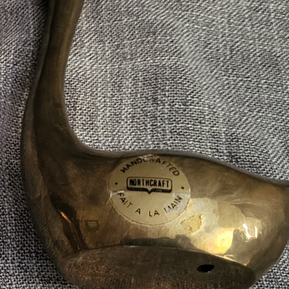 Vintage Brass Swan Figurine Set of 3 2 large 1 small northcraft - Picture 6 of 9